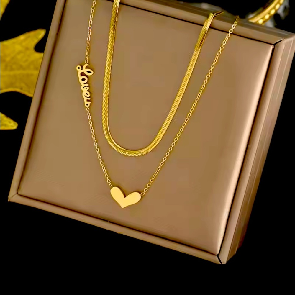 Gold Heart Love Necklace